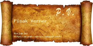 Pisak Verner névjegykártya
